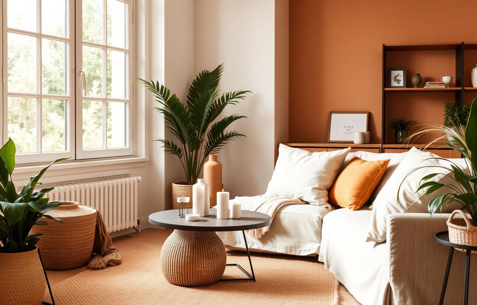 Cozy home interior with curated home goods